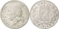 France 5 Francs Coin, Louis XVIII, Louis XVIII, Marseille -