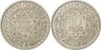 Morocco 10 Francs Coin, Paris, Copper-nickel, KM:E35 -