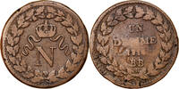 France Decime Coin, Napoléon I, Strasbourg, Bronze, KM:700 -
