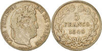 France 5 Francs Coin, Louis-Philippe, Rouen, Silver -