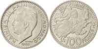 Monaco 100 Francs, Cent Coin, Rainier III, Copper-nickel -