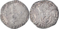 France 1/4 Ecu Coin, Henri III, Rennes, Silver, Sombart:4662 -