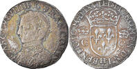 France Demi Teston Coin, Charles IX, La Rochelle, Silver -