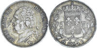 France 5 Francs Coin, Louis XVIII, Rouen, Silver, KM:711.2 -
