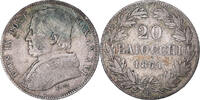 ITALIAN STATES 20 Baiocchi Coin, PAPAL STATES, Pius IX, Roma -