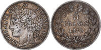 France 5 Francs Coin, Cérès, Bordeaux, Silver, KM:818.2 -