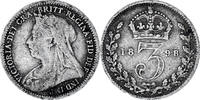 Great Britain 3 Pence 1898 Coin, Victoria, Silver, KM:777 S+ 125.51 元  ＋  41.42 元 运费