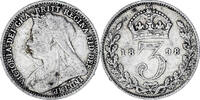 Great Britain 3 Pence 1898 Coin, Victoria, Silver, KM:777 SS 326.32 元  ＋  41.42 元 运费