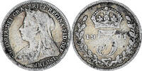 Great Britain 3 Pence 1901 Coin, Victoria, Silver, KM:777 S+ 125.51 元  ＋  41.42 元 运费