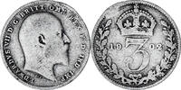 Great Britain 3 Pence 1902 Coin, Edward VII, Silver, KM:797.1 S 92.04 元  ＋  41.42 元 运费