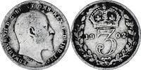 Great Britain 3 Pence 1902 Coin, Edward VII, Silver, KM:797.1 S 100.41 元  ＋  41.42 元 运费