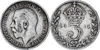 Great Britain 3 Pence Coin, George V, Silver, KM:813 -