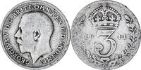 Great Britain 3 Pence Coin, George V, Silver, KM:813 -