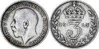 Great Britain 3 Pence Coin, George V, Silver, KM:813 -