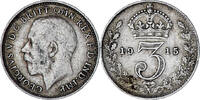 Great Britain 3 Pence Coin, George V, Silver, KM:813 -
