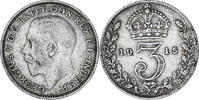 Great Britain 3 Pence Coin, George V, Silver, KM:813 -