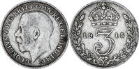Great Britain 3 Pence Coin, George V, Silver, KM:813 -