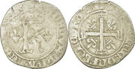 France Karolus or Dizain Coin, Charles VIII, Rouen, Billon -