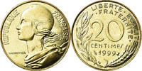 France 20 Centimes Coin, Marianne, Paris, Aluminum-Bronze -