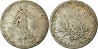 France 50 Centimes Coin, Semeuse, Paris, Silver, KM:854 -