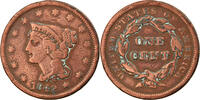 United States Cent Coin, Braided Hair Cent, U.S. Mint, Philadelphia -