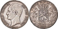 Belgium 5 Francs, 5 Frank Coin, Leopold I, Brussels, Silver -