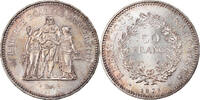 France 50 Francs Coin, Hercule, Paris, Silver, KM:941.1 -
