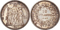 France 10 Francs Coin, Hercule, Paris, Avec accent, Silver -