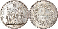 France 10 Francs Coin, Hercule, Paris, Avec accent, Silver -