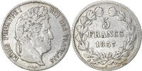 France 5 Francs Coin, Louis-Philippe, Paris, Silver -