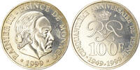Monaco 100 Francs Coin, Rainier III, Paris, Silver, KM:175 -