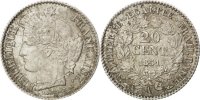 France 20 Centimes Coin, Cérès, Paris, Silver, KM:758.1 -