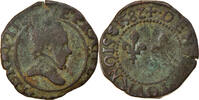 France Denier Tournois Coin, Henri III, Rouen, Copper -