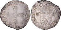 France 1/4 d'écu à la croix de face Coin, Henri III, Nantes -
