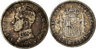 Spain Peseta 1903 Madrid Coin, Alfonso XIII, Madrid, Silver, KM:721 S+ 116.72 元  ＋  41.42 元 运费