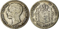 Spain Peseta 1876 Madrid Coin, Alfonso XII, Madrid, Silver, KM:672 S 108.36 元  ＋  41.42 元 运费