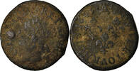 France Double Tournois Coin, Louis XIII, Corbeil, Copper -