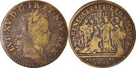 France Token Sacre de Louis XV à Reims, Brass -