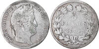 France 5 Francs Coin, Louis-Philippe, Strasbourg, Silver -