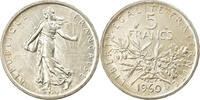 France 5 Francs Coin, Semeuse, Silver, KM:926, Gadoury:770 -