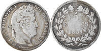 France 5 Francs Coin, Louis-Philippe, Rouen, Silver -