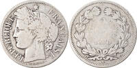 France 2 Francs Coin, Cérès, Bordeaux, Silver, KM:816.2 -