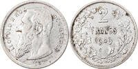 Belgium 2 Francs, 2 Frank Coin, Silver, KM:58.1 -