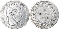 France 5 Francs Coin, Louis-Philippe, Strasbourg, Silver -