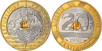 France 20 Francs Coin, Mont Saint Michel, Tri-Metallic -