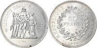 France 50 Francs Coin, Hercule, Paris, Silver, KM:941.1 -