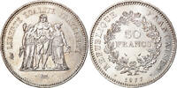 France 50 Francs Coin, Hercule, Paris, Silver, KM:941.1 -