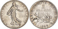 France 2 Francs Coin, Semeuse, Paris, Silver, KM:845.1 -