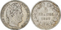 France 5 Francs Coin, Louis-Philippe, Rouen, Silver -