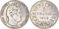 France 5 Francs Coin, Louis-Philippe, Rouen, Silver -